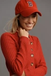 Pilcro Deep-v-neck Button-front Sweater In Red