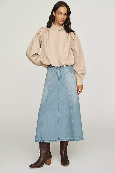 Pilcro Denim A-line Maxi Skirt In Blue