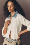 Pilcro Denim Collar Cardigan Sweater In Pattern