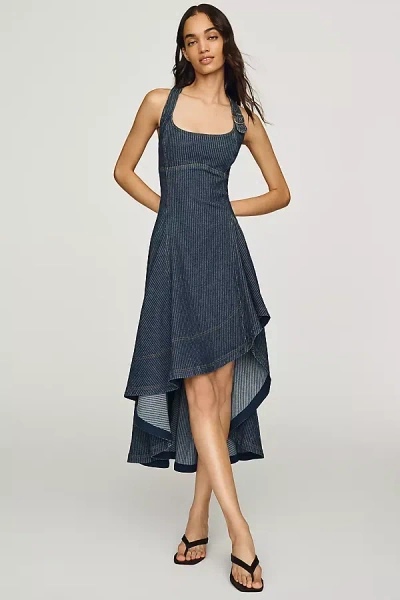 Pilcro Denim High-low Midi Dress In Blue