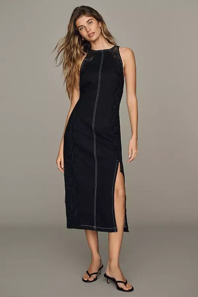 Pilcro Denim Midi Dress In Black