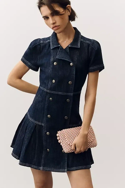 Pilcro Denim Peacoat Mini Dress In Blue