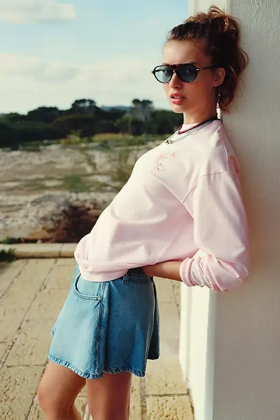 Pilcro Denim Skirty Shorts In Blue