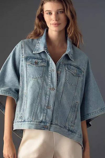 Pilcro Denim Trucker Cape Jacket In Blue