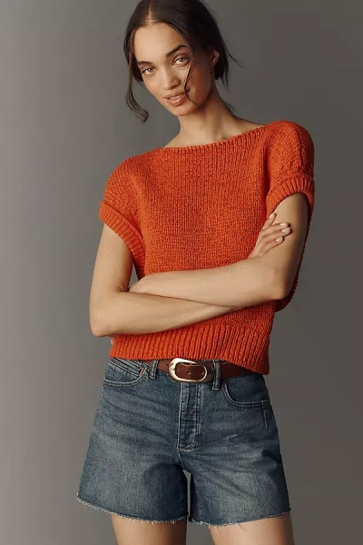 Pilcro Devon Long Denim Shorts By  In Red