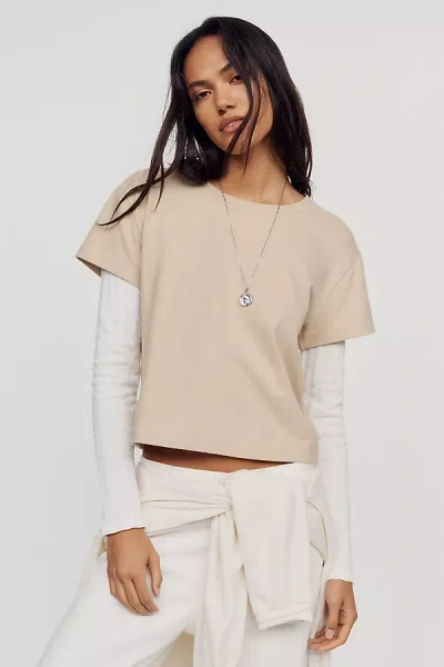 Pilcro Double Layered Long-sleeve T-shirt In Neutral