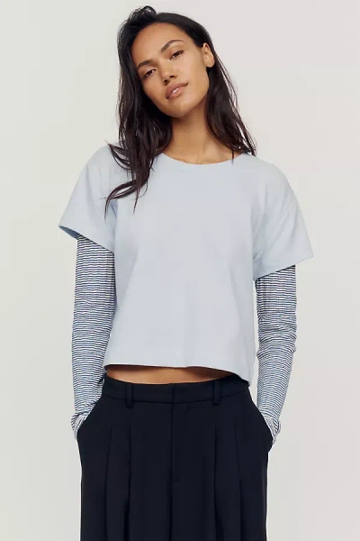 Pilcro Double Layered Long-sleeve T-shirt In Blue