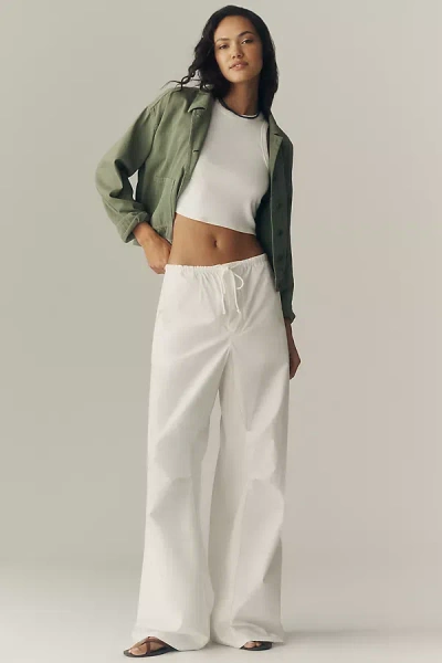 Pilcro Drawstring Barrel Pants In White