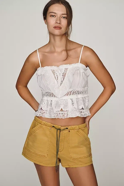 Pilcro Drawstring Shorts In Yellow