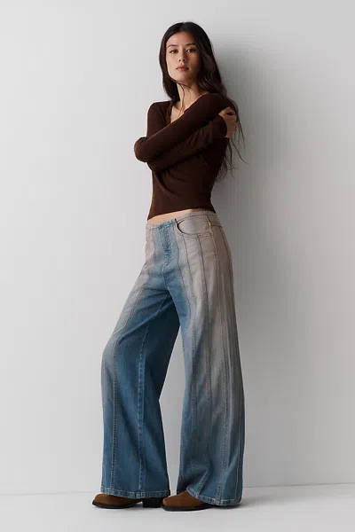 Pilcro Drift Mid-rise Flared Jeans In Blue