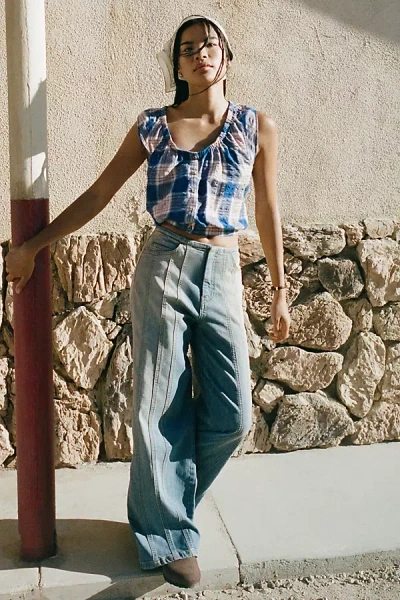Pilcro Drift Mid-rise Flared Jeans In Blue