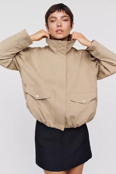 Pilcro Duncan Funnel-neck Utility Jacket In Beige