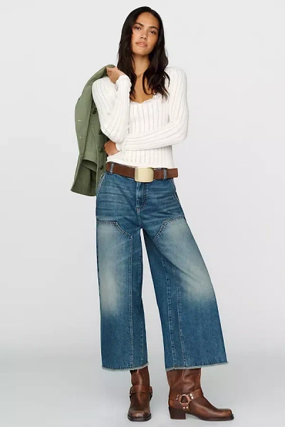 Pilcro Eden Utility High Rise Jeans In Blue