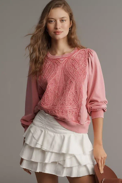 Pilcro Embellished Sweatshirt In Pink