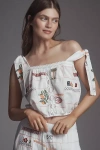 Pilcro Embroidered Patchwork Cropped Tank Top In White