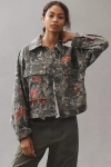 Pilcro Embroidered Utility Jacket In Gray