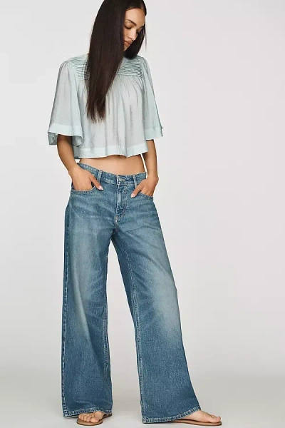 Pilcro Esme Low-rise Wide-leg Jeans By  In Blue