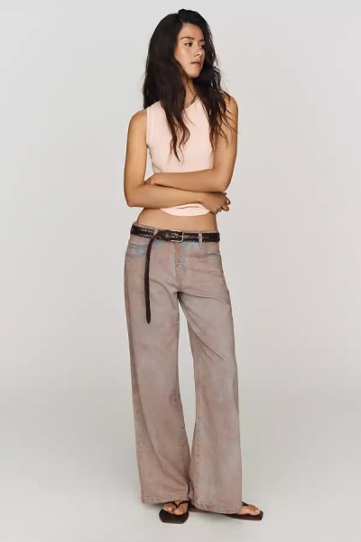 Pilcro Esme Low-rise Wide-leg Jeans In Pink