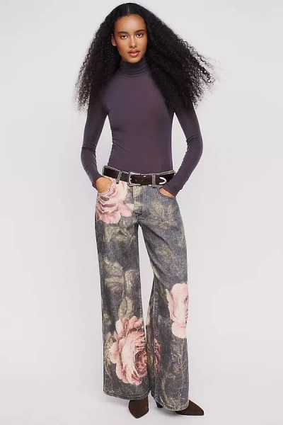 Pilcro Esme Mid-rise Wide-leg Jeans In Purple