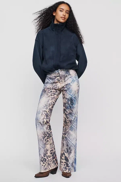 Pilcro Essential Mid Rise Flare Jeans In Blue