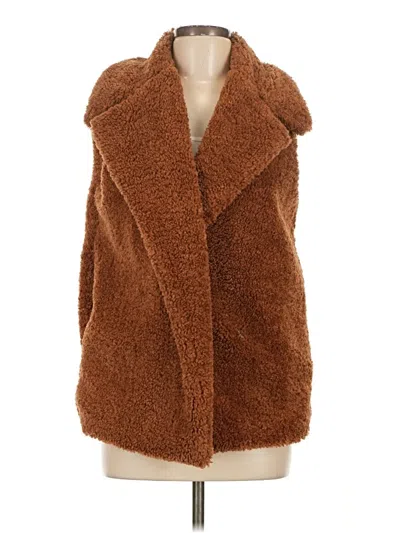 Pre-owned Pilcro Faux Fur Vest In Brown