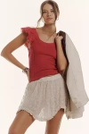Pilcro Flutter-sleeve Sport Tank Top In Pink