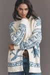 PILCRO FOLDED COLLAR CARDIGAN SWEATER