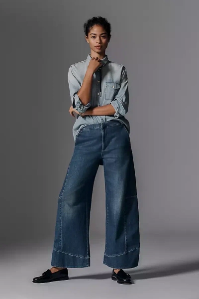 Pilcro Full Curve High-rise Wide-leg Jeans In Blue