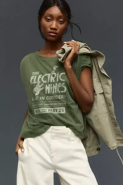 Pilcro Graphic Band Tulle Tee In Green
