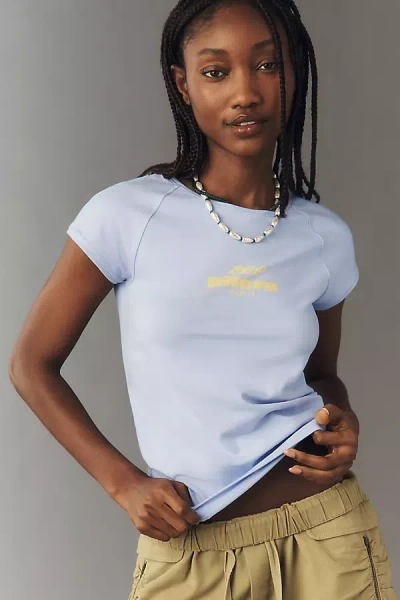 Pilcro Graphic Cotton Blend Tee In Blue