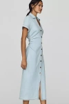 Pilcro Greer Denim Midi Shirt Dress By  In Blue
