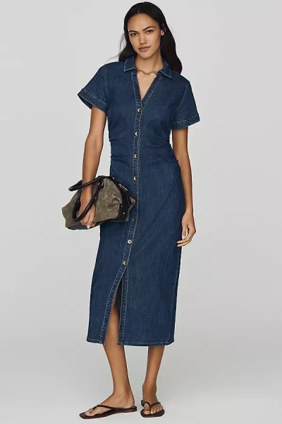 Pilcro Greer Denim Midi Shirt Dress By  In Blue