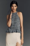 Pilcro Halter Linen Blend Knit Tank Top