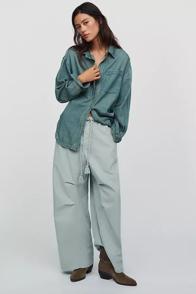 Pilcro Hanna Wide-leg Pull-on Pants In Blue