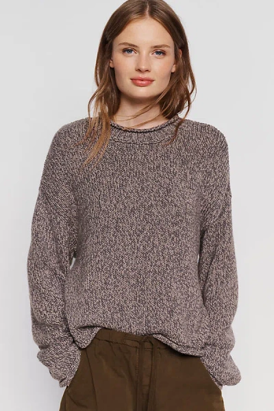 Pilcro Harlow 100% Marled Cotton Sweater In Gold