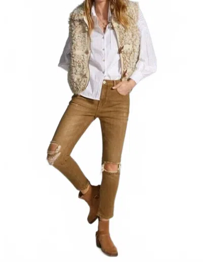 Pilcro Heritage Boyfriend Jeans In Tan In Brown