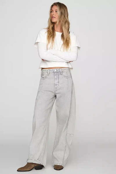 Pilcro Heritage Curve High-rise Barrel Jeans In Grey