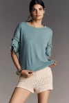 Pilcro Heritage Lace-trim Tee In Blue