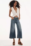 Pilcro High-rise Crop Flare Jeans In Blue