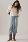 Pilcro High-rise Denim Joggers In White