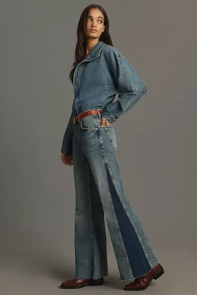 Pilcro High-rise Pieced Flare Jeans In Blue