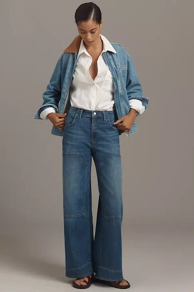 Pilcro High-rise Puddle Curved Jeans In Blue