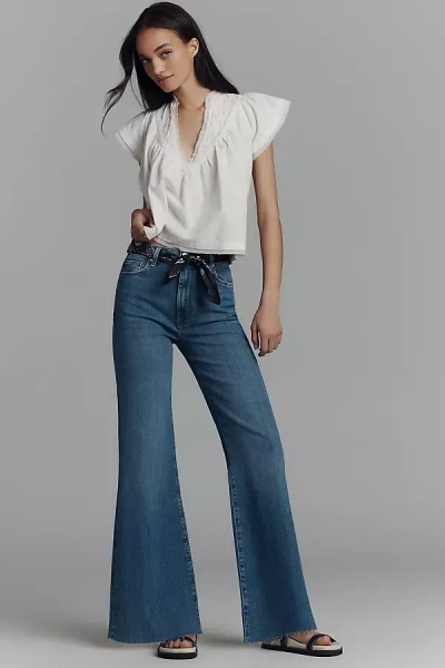Pilcro High-rise Straight-leg Fray Jeans In Blue