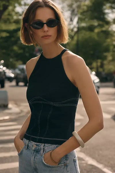 Pilcro High-neck Tank Top In Black