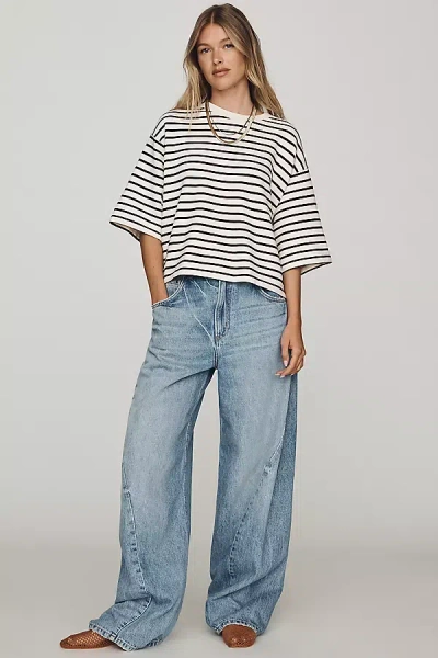 Pilcro High-rise Twisted Barrel-leg Jeans In Light Wash