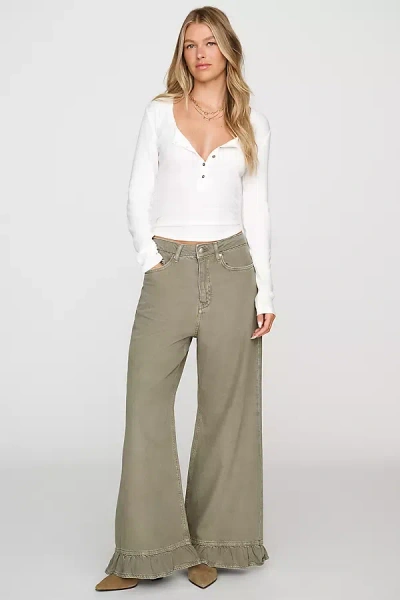 Pilcro High-rise Wide-leg Jeans In Green