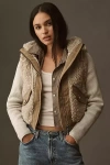 Pilcro Hooded Sherpa Sweater Jacket In Brown