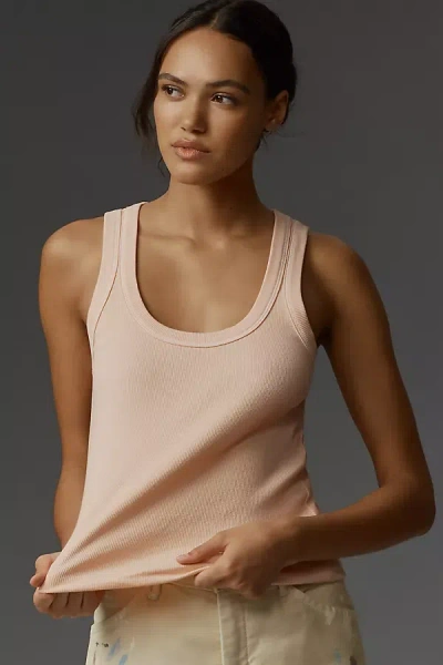 Pilcro Icon Scoop-neck Tank Top In Orange