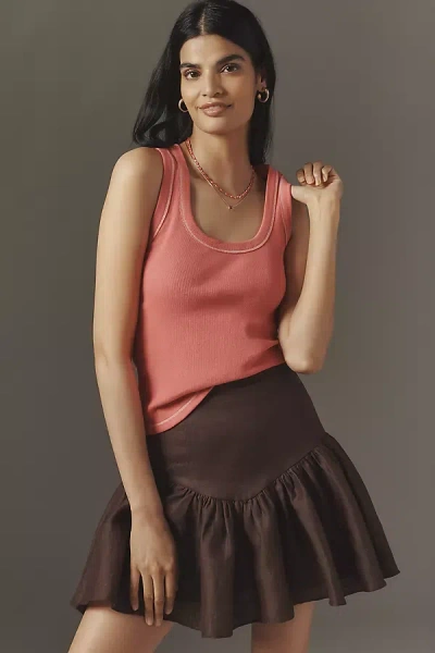 Pilcro Icon Scoop-neck Tank Top In Pink