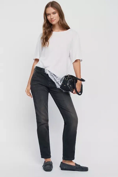Pilcro Indie Low-rise Slim Straight Jeans In Black